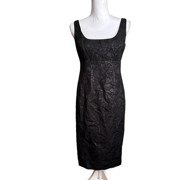 Jones New York Black Metallic Midi Dress Size 4 - Picture 6 of 17